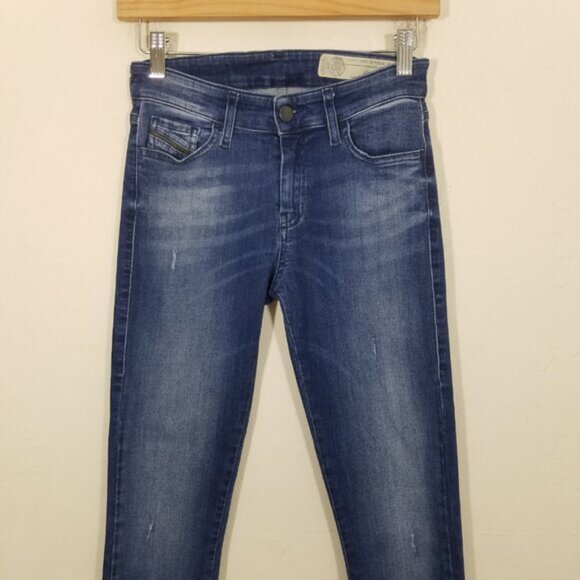 Diesel SLANDY Super Slim-Skinny Regular Waist Stretch Jeans Blue Size 26 - Picture 2 of 6